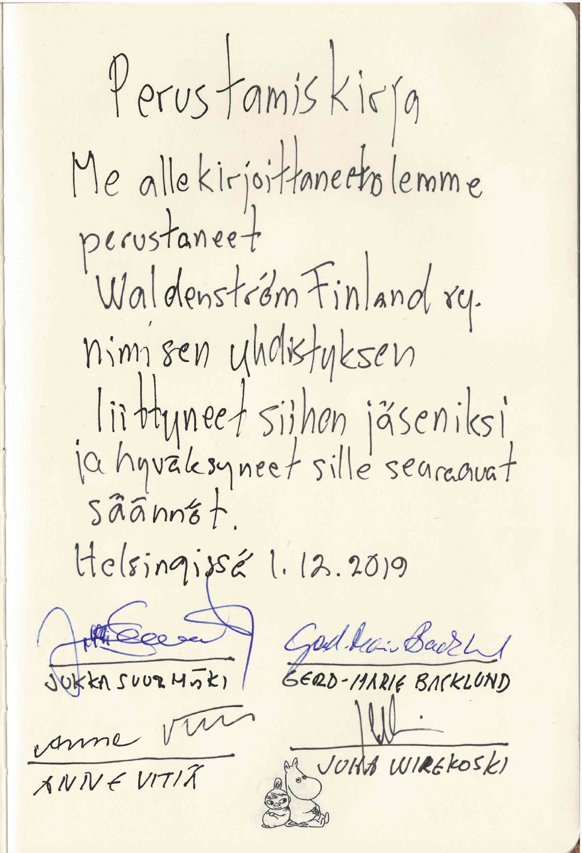 Perustamiskirja 1.12.2019 Helsinki